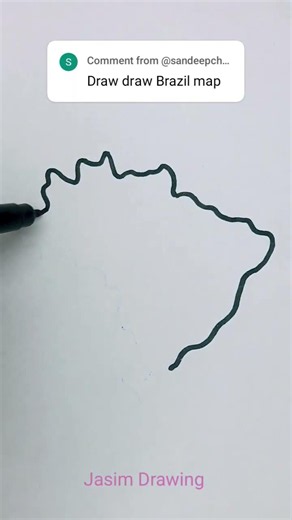 Draw Brazil Map Easy Hidden Trick #BrazilDrawing #jasimdrawing