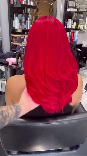 ROSE-COLORED GLASSES. 🌹😍 We’re obsessed with this look by @slasher.haircuts using ALL things PRAVANA VIVIDS Red. #pravana #pravanavivids #redhair #vividredhair #brightredhair #hairinspo