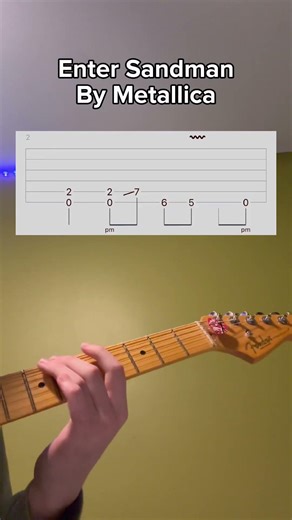 How to play Enter Sandman by Metallica #guitar #metallica #guitarriff #entersandman #heavymetal