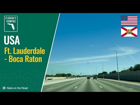 Driving in Florida, USA: Florida Turnpike from Fort Lauderdale to Boca Raton