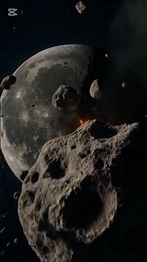 Asteroid Hits the Moon! 🌑💥 Realistic Space Impact Simulation #shorts