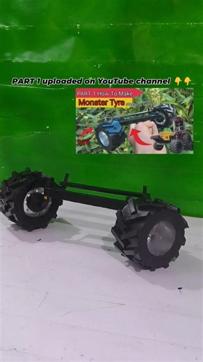 How To Make Steering System & Monster Tyre For RC Tractor 🔥#ytshorts #rctractor #steeringwheel
