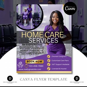 Home Care Service Flyer / DIY Home Care Service Flyer/ Canva Template / Medical Template / Medical Flyer / Medical Flyer Template / CNA - Etsy