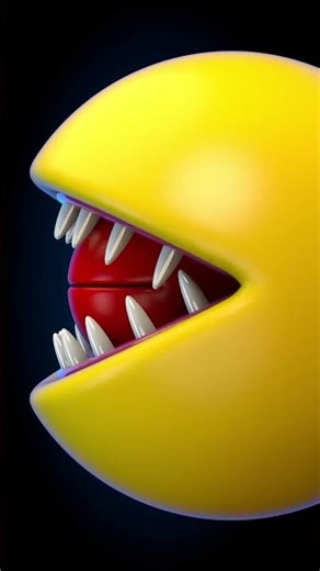 A strange monster slowly opens its mouth, showing sharp teeth and an unsettling inner core.