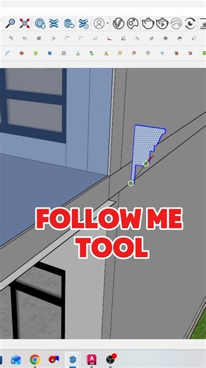 How to Use Follow Me Tool In Sketchup Pro #trending #sketchup #viral #architecture