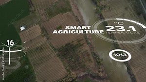 agriculture smart farming technology - industry 4.0.Concept Harvesting and Planting with Technology and smart farming. . High quality 4k footage