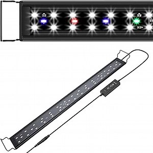 Gamalta Aquarium Light,Full Spectrum Aquarium Light with Expandable Bracket,White Blue Red Green LEDs, Adjustable Timer and Brightness for 18~24IN Fish Tank