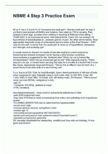 Latest NBME 4 Step 3 Practice Exam Latest Graded A video