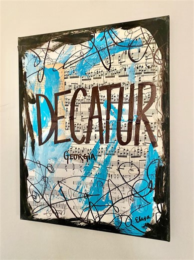 Decatur Georgia Art Map City Travel Housewarming Gift Wall Home Decor Painting Canvas Print Artwork Southern South Emory University - Etsy