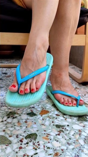 Green & Blue Flip-Flops 🩴💙 Balcony Summer Vibes ☀️🌿