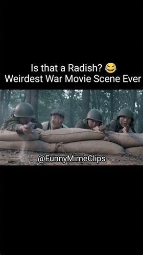 Is that a Radish? 😂 Weirdest War Movie Scene Ever #funnywarscenes #movieparody #warmovie #fail