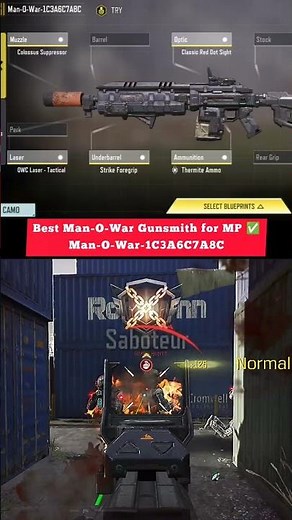 Best Man-O-War 🔥 Thermite Ammo Loadout for MP | Low Recoil Gunsmith Build | Call of Duty Mobile