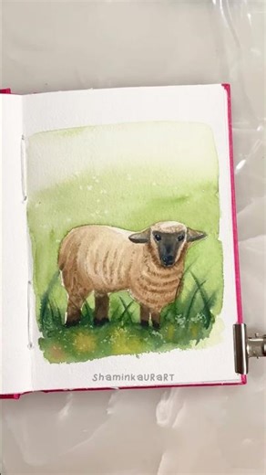 A sheep in watercolour #watercolor #watercolorpainting