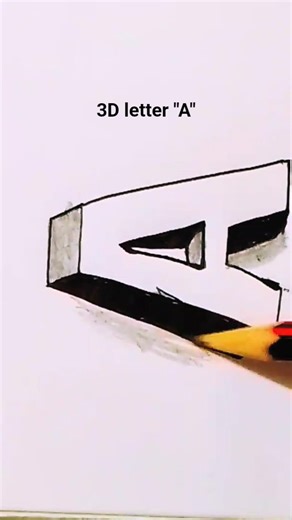 easy way to draw the littler "A"3D #drawing #shortvideo #easydrawing #art #song