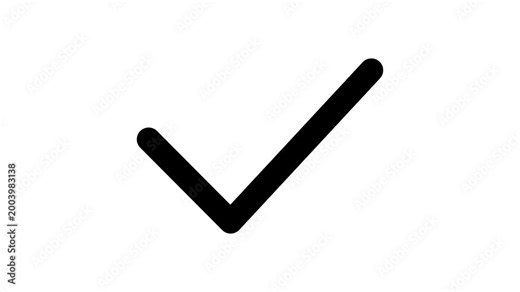 Check mark icon for confirming actions, approvals, or task completions. Perfect for apps, dashboards, and websites using sharp isolated on Animation Video