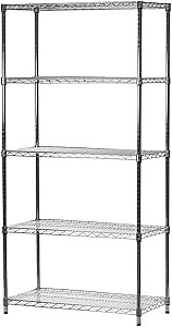Shelving Inc. 18"d x 36" w x 84" h Chrome Wire Shelving with 5 Tier Shelves, Weight Capacity 800lbs Per Shelf