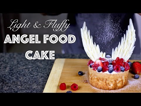Perfect Angel Food Cake with Chocolate wings| Angel Cake Recipe (Light and Fluffy)