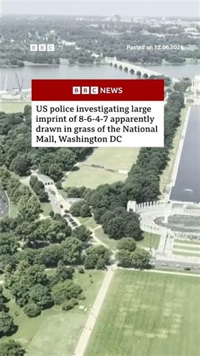 Police investigate '8647' written in grass on US national mall. #US #DonaldTrump #BBCNews