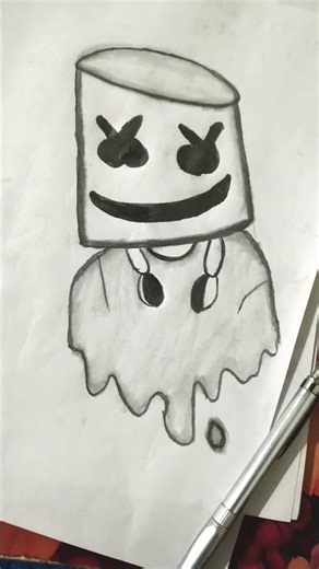 Adim adim DJ marshmallow drawing #viral