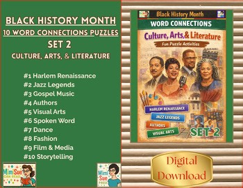 Black History Month – 10 Word Connections Puzzles/Set 2 Digital Download