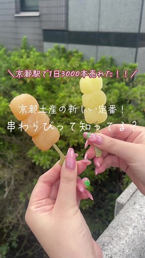京都土産の新定番🤭🧡もちもち美味しい串わらび！清水寺周辺で買うなら京越清水店へ！
