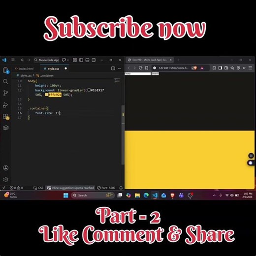MOVIE GUID APP CREATE A HTML CSS AND JAVASCRIPT PROJECT PART - 2