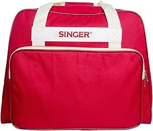 SINGER | Machine Carrying Case, Brick Color, Spacious Case Fits Most Standard Sewing Machines and Sergers, Fully-Padded Interior, Durable Canvas Exterior, Easy Zip, Large Front Pocket, Easy Transport