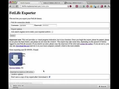 How to use the FetLife Export tool to download a backup of your FetLife account history