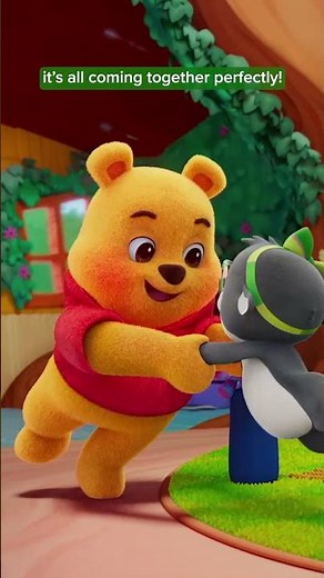 Pooh Bear and Bea think think think think to build a pillow fort 🤔WinniethePooh DisneyJunior