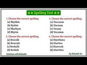 Spelling Test | English Spelling practice | Correct Spelling | Correct spelling of words in english