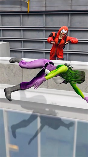 Spider-Man Help She Hulk From Free Fire Red Criminal Throwing From Building #shorts #ytshorts #gta5