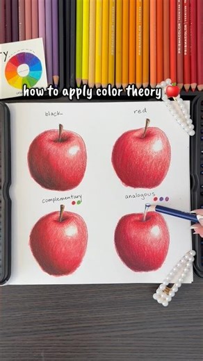 60s how to color theory breakdown 🍎 | color pencil tutorial #colortheory #howto #arttutorial #art
