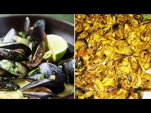 how to clean mussels and cook | fry mussels recipe