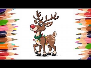 How to Draw a Cute Christmas Reindeer Step-by-Step | Easy Drawing Tutorial for Kids and Beginners