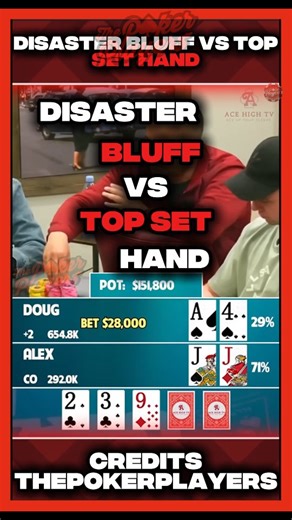 Evolve Poker on Instagram: "Disaster Bluff vs Top Set Hand #poker, #wsop, #pokerchips, #pokerwins, #pokergoals"