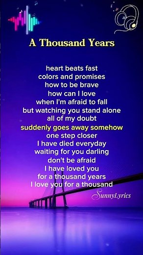 A Thousand Years - Christina Perri (Lyrics) 🎵