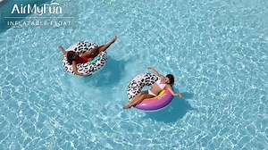 Watch AirMyFun Inflatable Leopard Print Giant Pool Float on Amazon Live