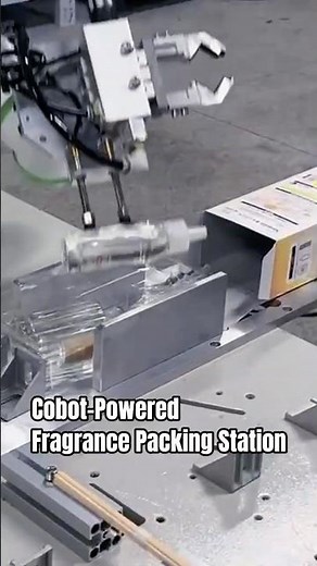 Cobot-Powered Fragrance Packing Station – Automated Box Loading in Action#collaborativerobots #robot