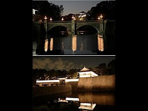 皇居二重橋などがライトアップ