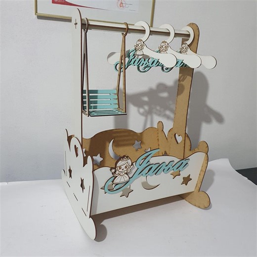 Laser Cut Baby Hanger With Swing Gift Crate: SVG, AI Files (digital Download) - Etsy