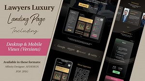 Lawyers Luxury Landing Page Desktop And Mobile Versions | UI UX Design