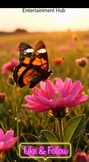 Butterfly Landing in Morning Dew 🦋✨ Nature’s Most Beautiful Moment #shorts