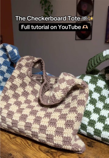 Checkerboard Tote Crochet Bag Tutorial