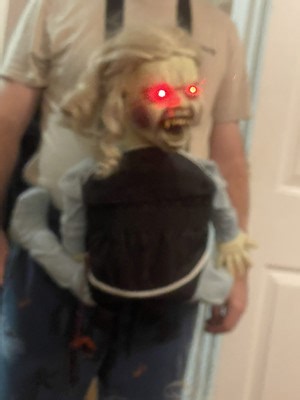 Spirit Halloween Doll Face Zombie baby retired animated Halloween prop no box | eBay