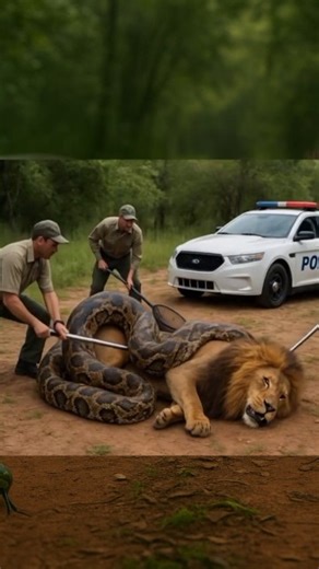 Lion vs Giant Python #wildlions