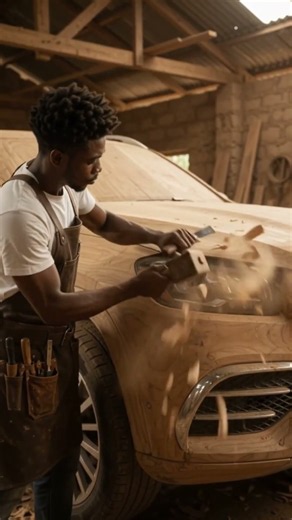 You won't believe this car is made of wood Gold Mercedes-Maybach GLS 🤯🚗 #incredible #woodart #viral