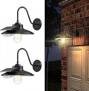 APONUO Solar Wall Lights Outdoor with 3 Lighting Modes & Motion Sensor, Solar Barn Light IP65 Waterproof, Wall Mount Rustic Vintage Gooseneck Solar Wall Light Decor for Barn, Wall, Porch, Farmhouse - Amazon.com