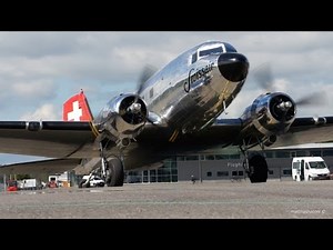 HISTORIC Swissair Douglas DC-3 Start Up & Take-Off - Great Sound!