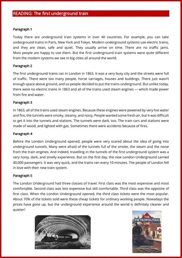 Reading and listening comprehension activity