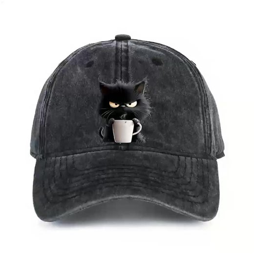 Adjustable cotton baseball cap suitable for both men and women, suitable for all seasons and washable | Retro and wear pattern hat | breathable, lightweight and sun-protective hat, perfect for fishing, hiking and camping, making an ideal gift choice